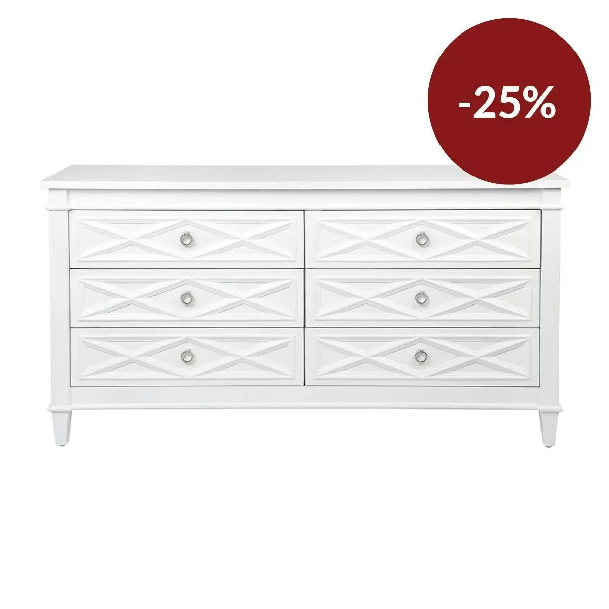 Plantation 6 Drawer Chest - White