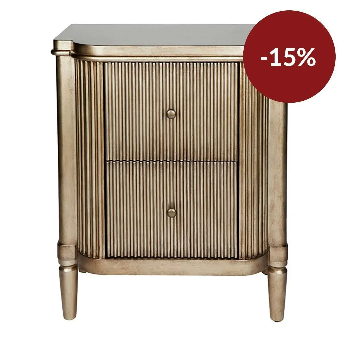 Arielle Bedside Table - Antique Gold