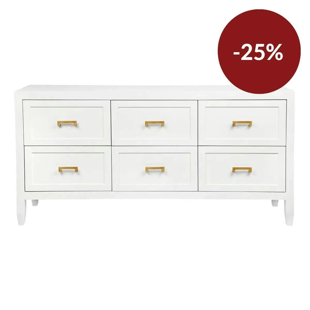 Soloman 6 Drawer Chest - White