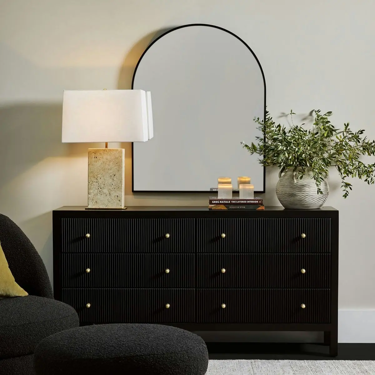 Ariana 6 Drawer Chest - Black