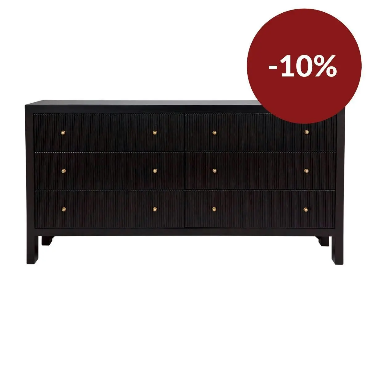 Ariana 6 Drawer Chest - Black