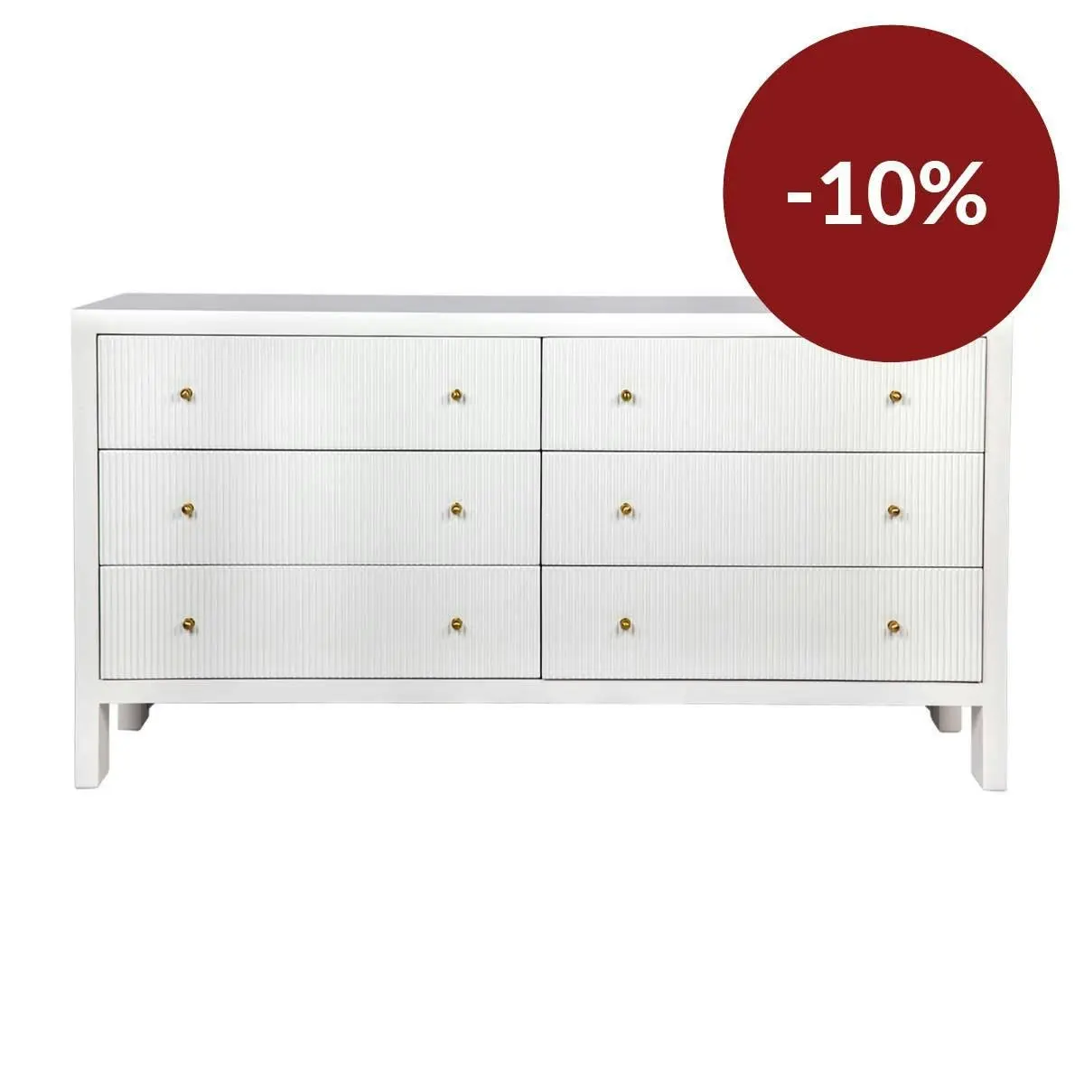 Ariana 6 Drawer Chest - White