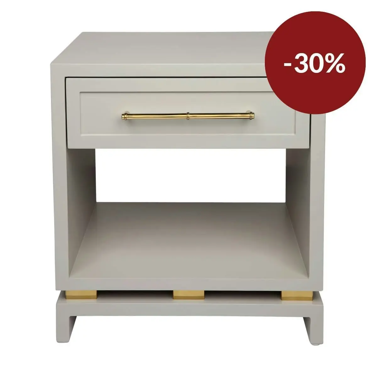 Pearl Bedside Table - Small Grey