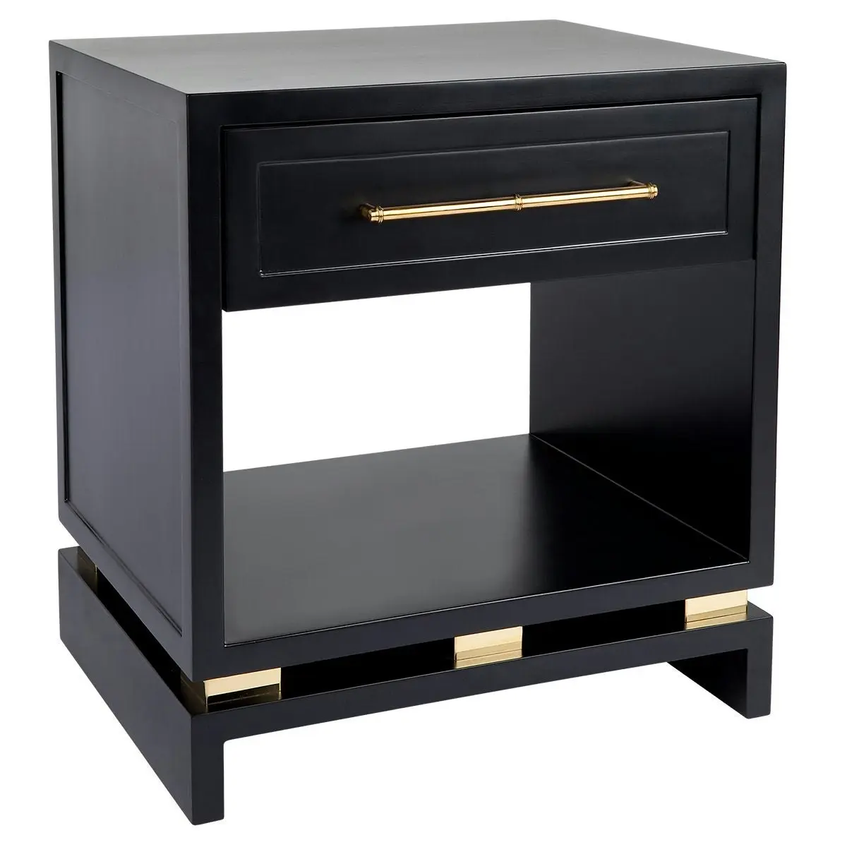 Pearl Bedside Table - Small Black