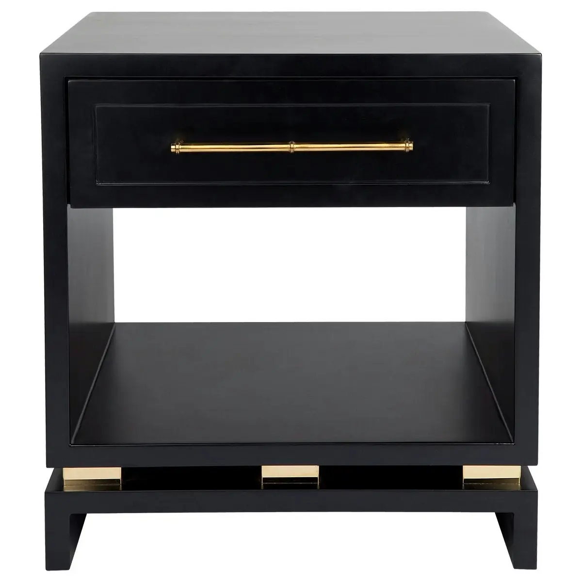 Pearl Bedside Table - Small Black