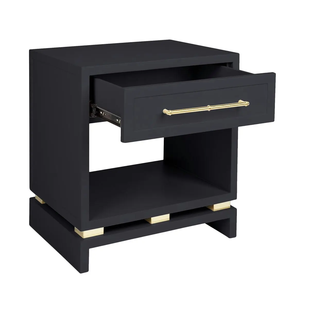 Pearl Bedside Table - Small Black