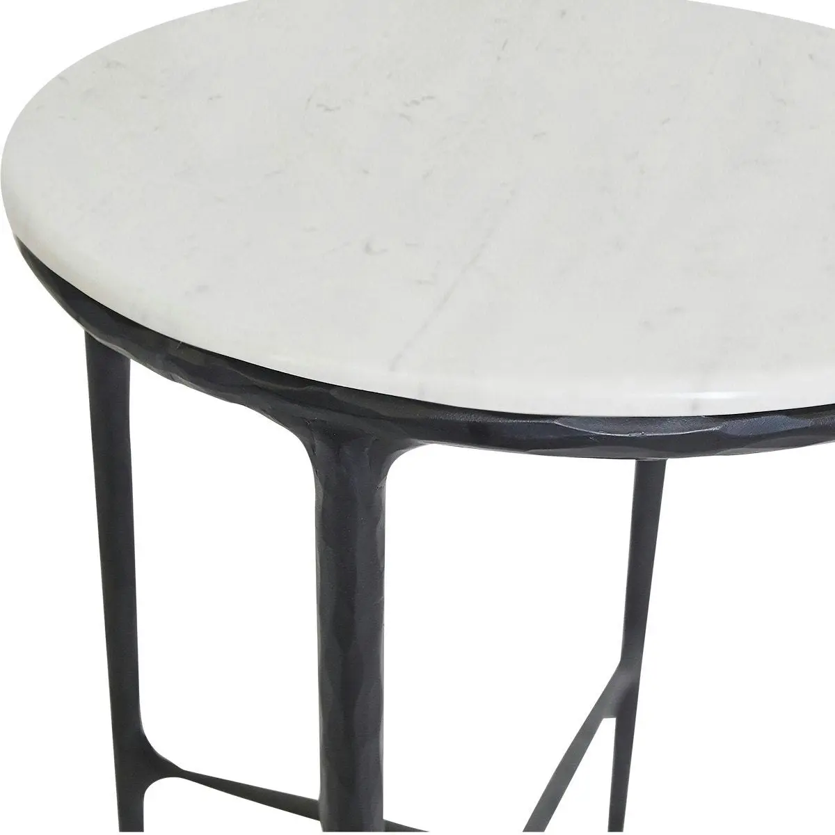 Heston Marble Round Side Table - Black