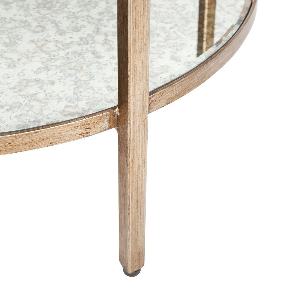 Cocktail Mirrored Side Table - Antique Gold