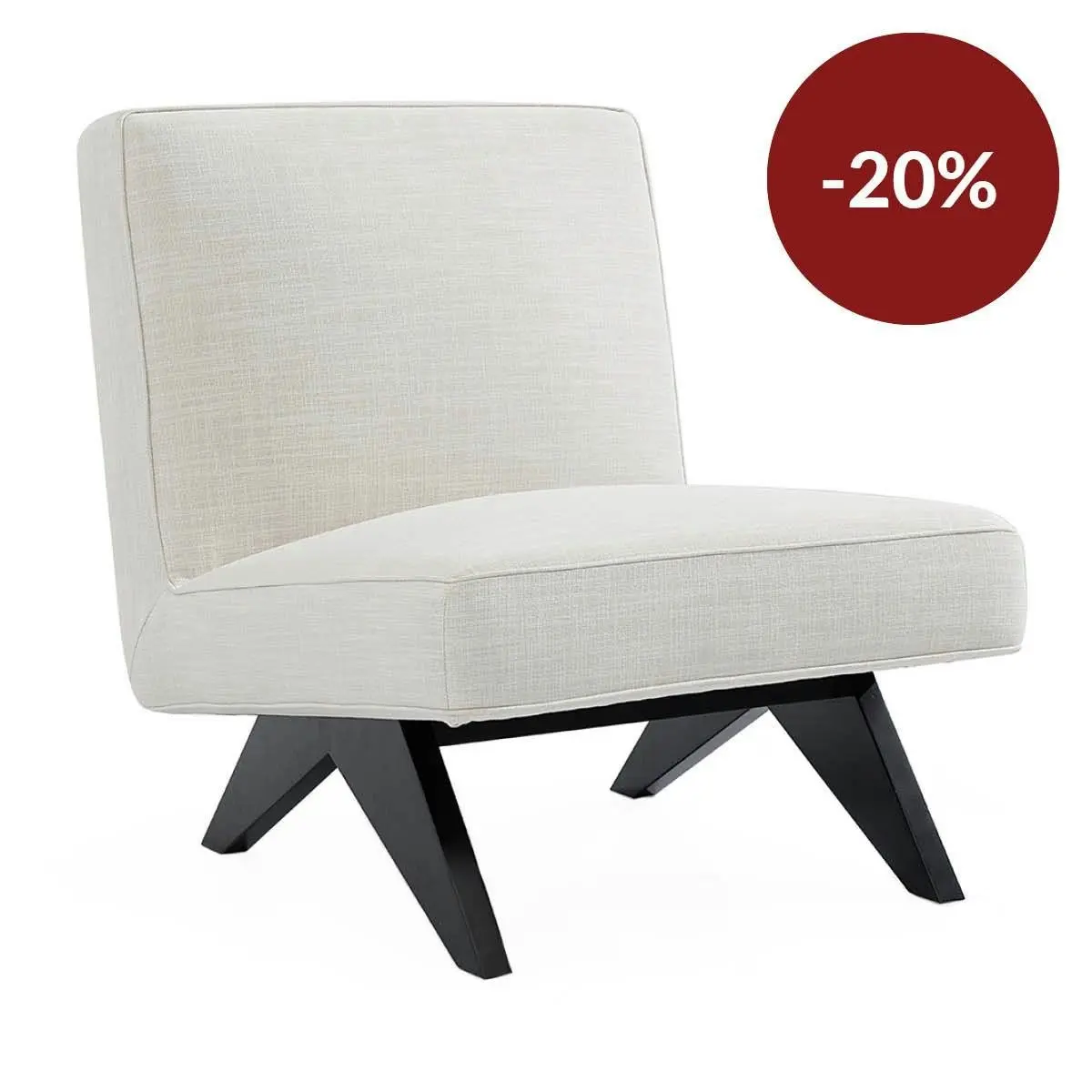 Martyn Slipper Chair - Off White Linen