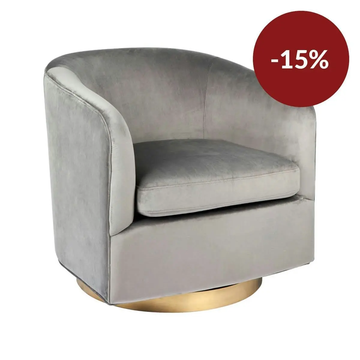 Belvedere Swivel Arm Chair - Charcoal Velvet