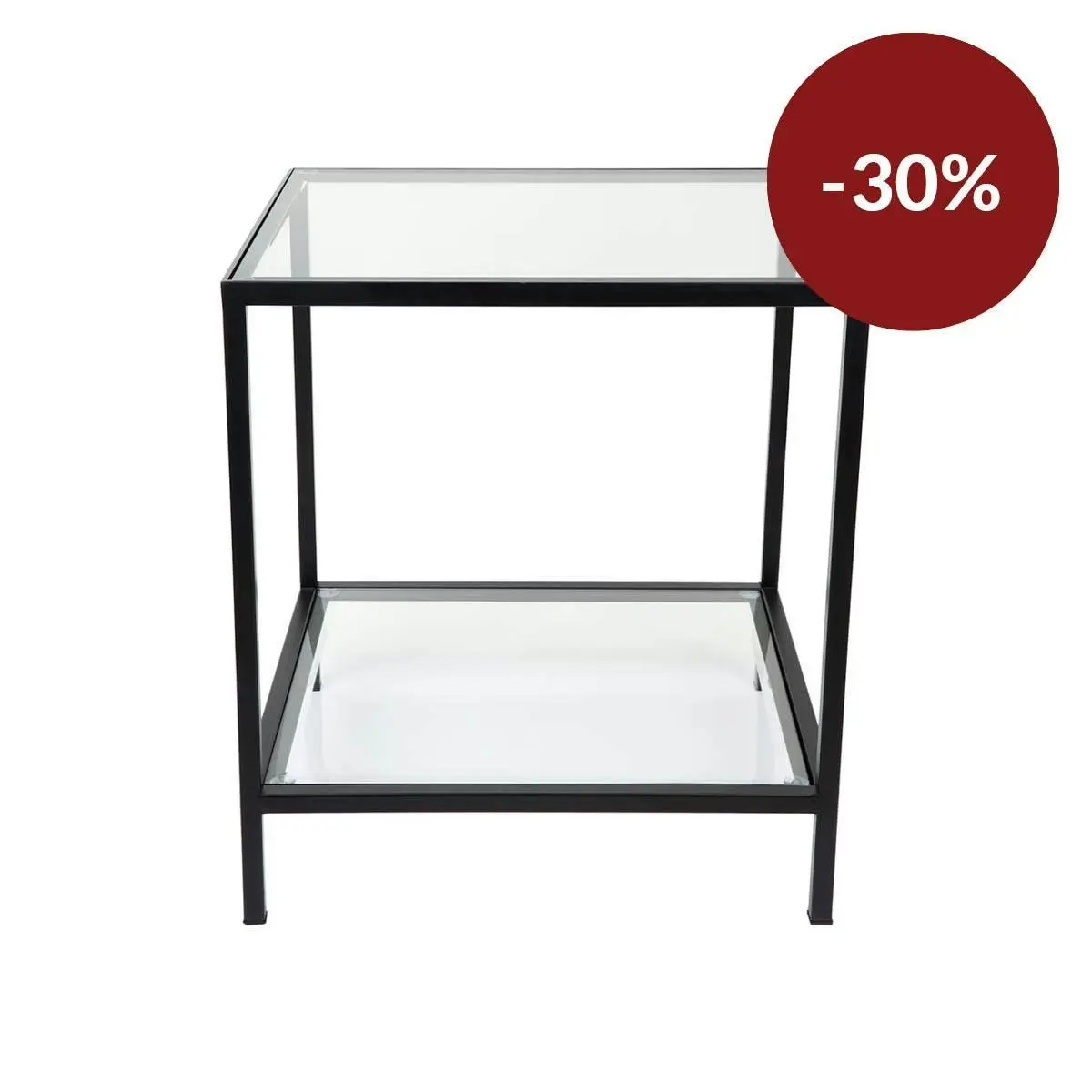 Cocktail Glass Square Side Table - Black