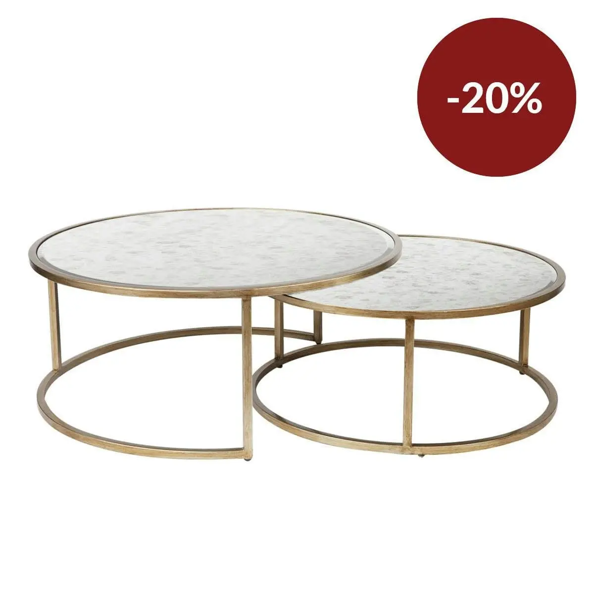 Serene Nesting Coffee Tables - Antique Gold