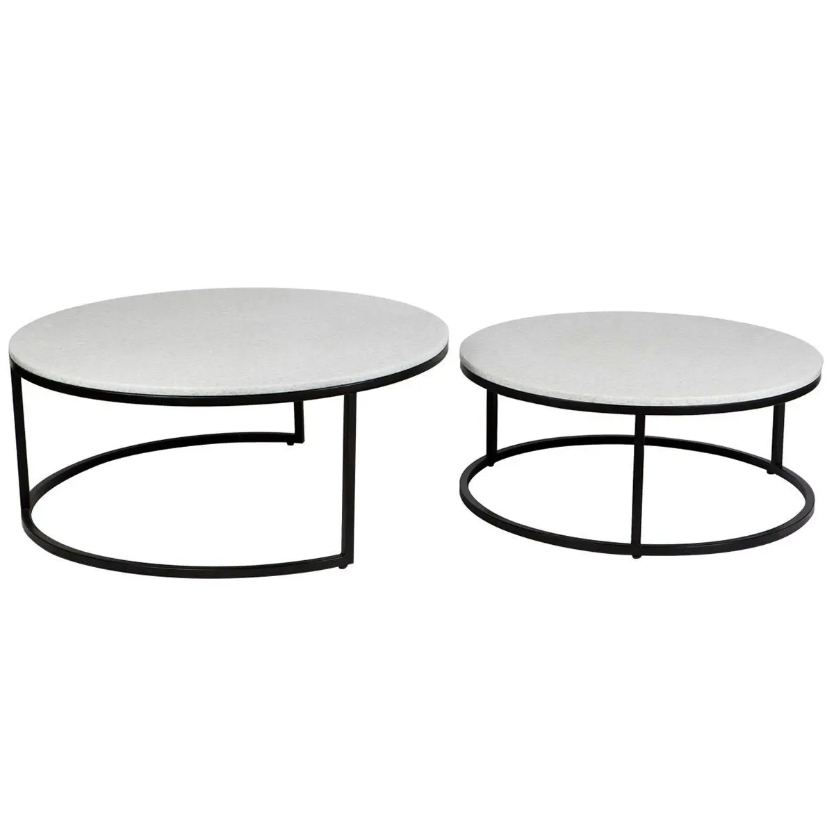 Chloe Stone Nesting Coffee Tables - Black