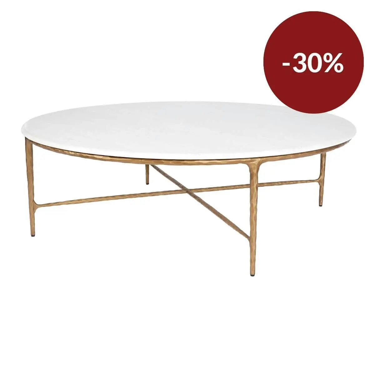 Heston Marble Round Coffee Table - Brass