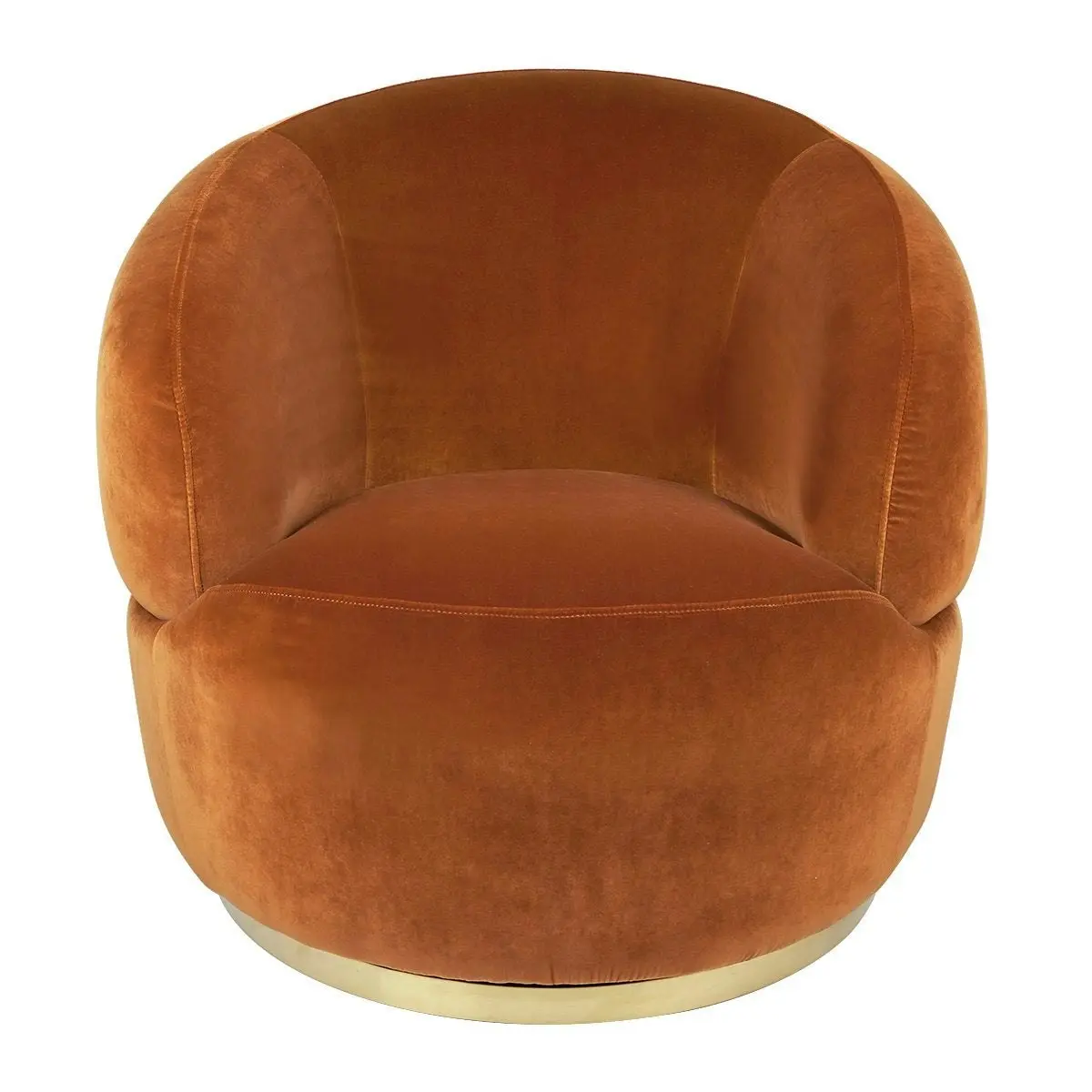 Tubby Swivel Arm Chair - Caramel Velvet