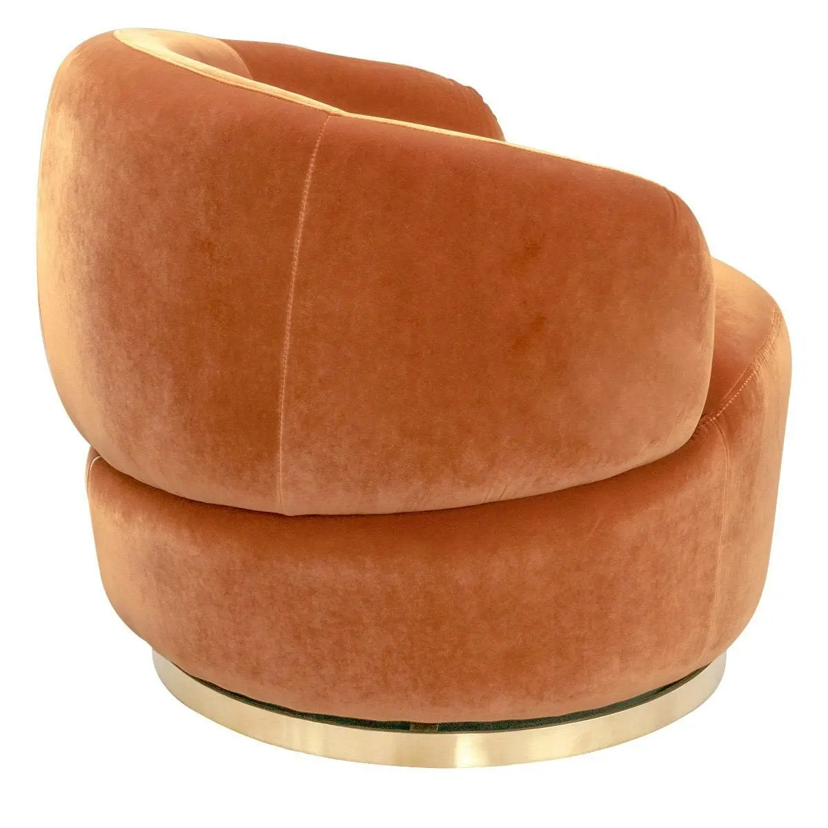 Tubby Swivel Arm Chair - Caramel Velvet