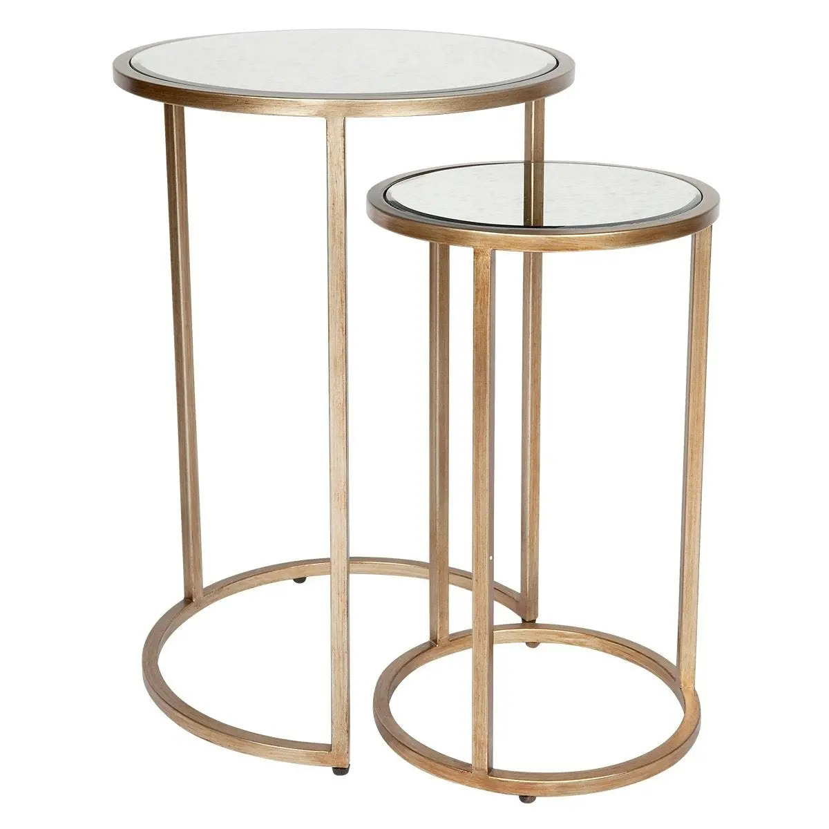 Serene Nesting Side Tables - Antique Gold