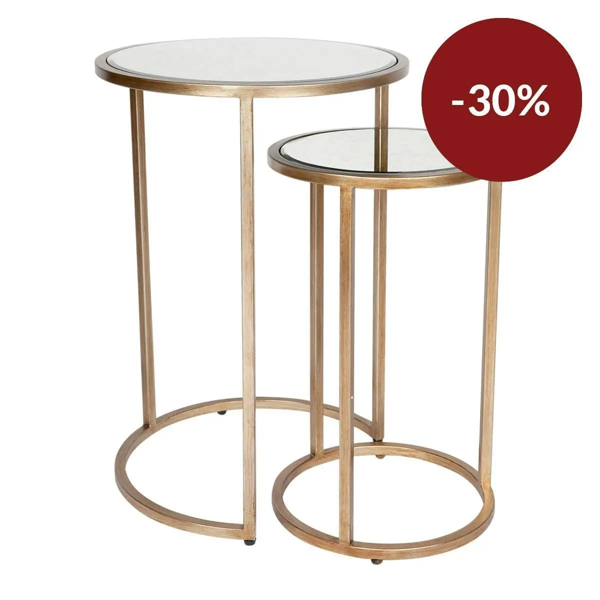 Serene Nesting Side Tables - Antique Gold