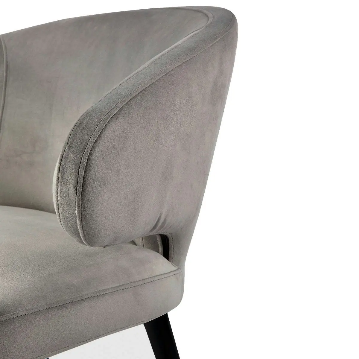 Harlow Black Dining Chair - Grey Velvet