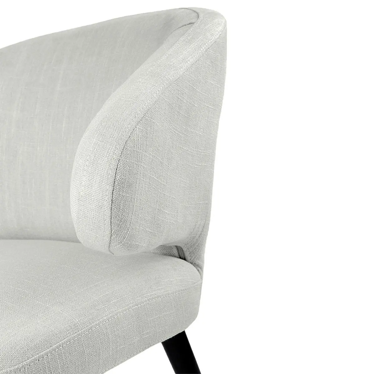 Harlow Black Dining Chair - Natural Linen