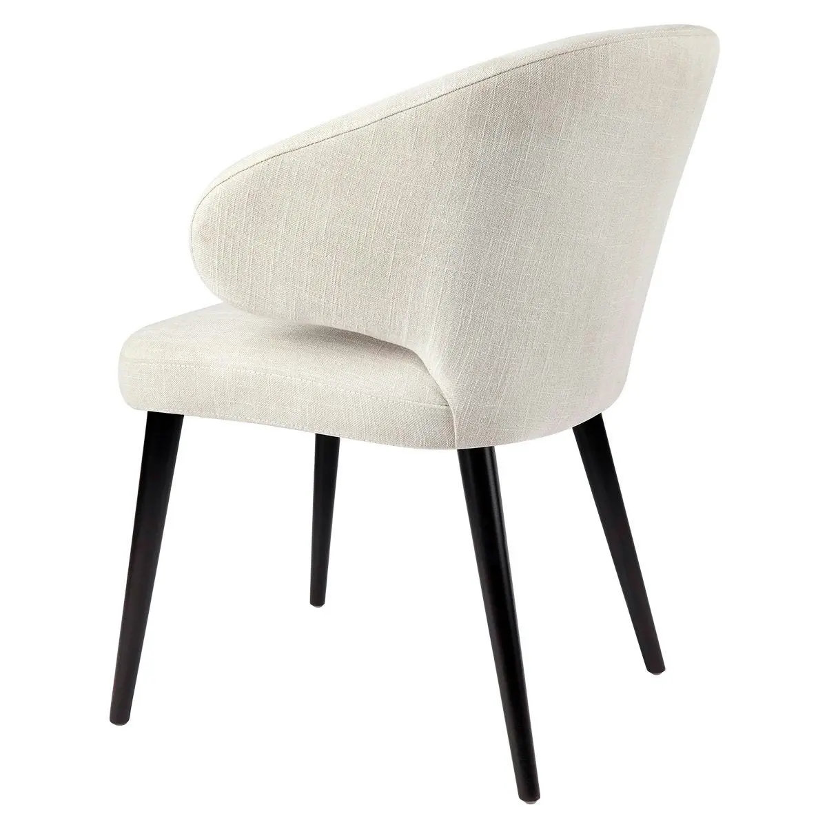 Harlow Black Dining Chair - Natural Linen