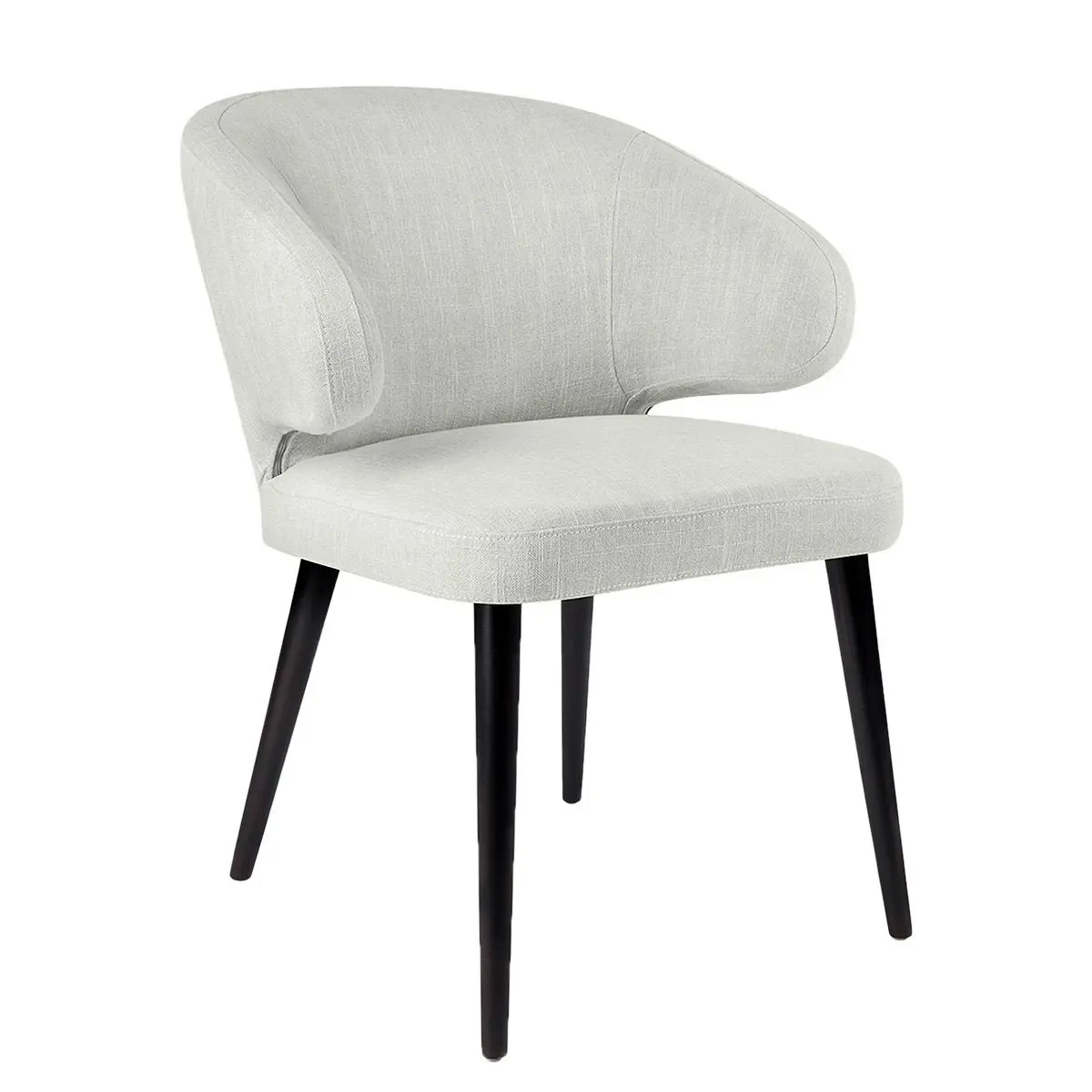 Harlow Black Dining Chair - Natural Linen