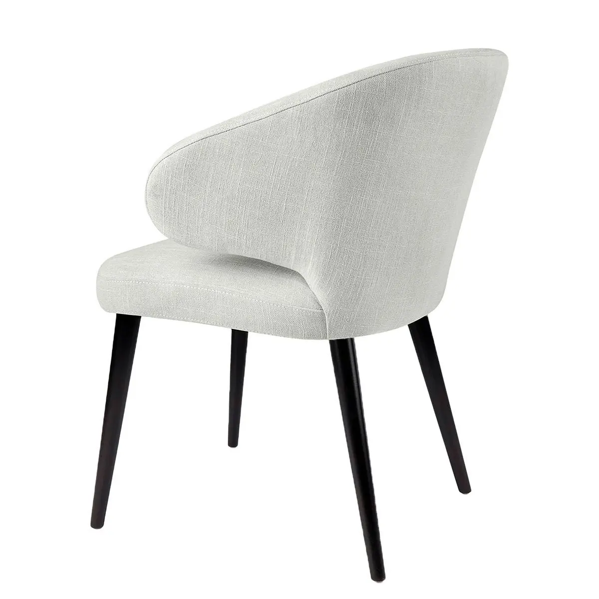 Harlow Black Dining Chair - Natural Linen