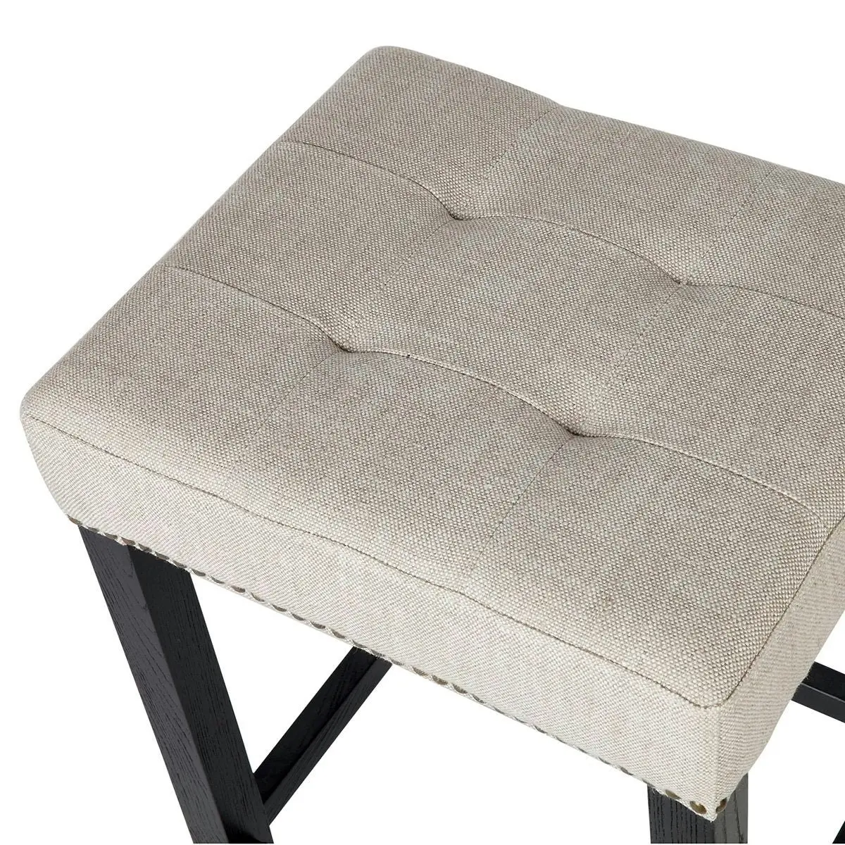 Canyon Black Kitchen Stool - Natural Linen