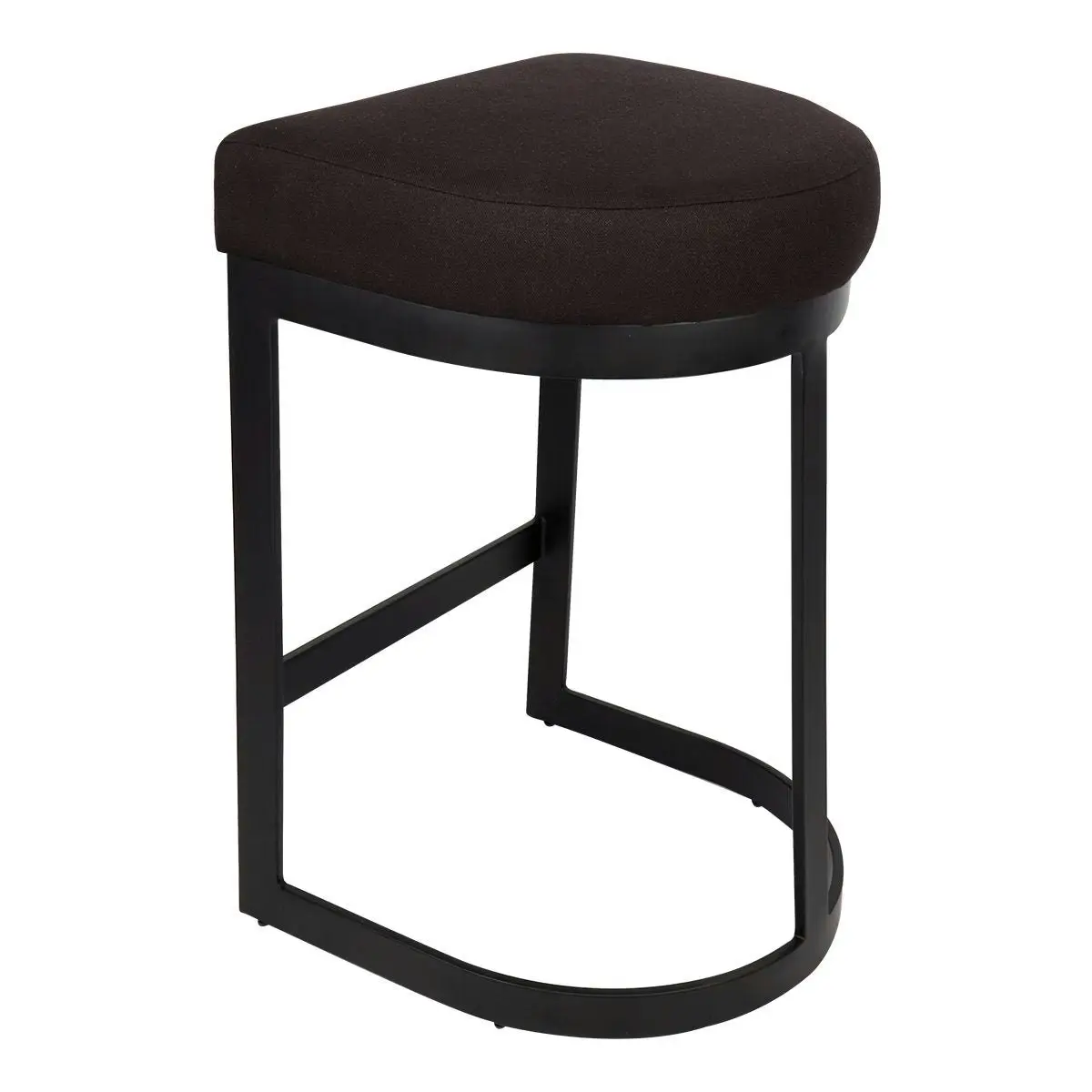 Brooke Black Kitchen Stool - Black Linen