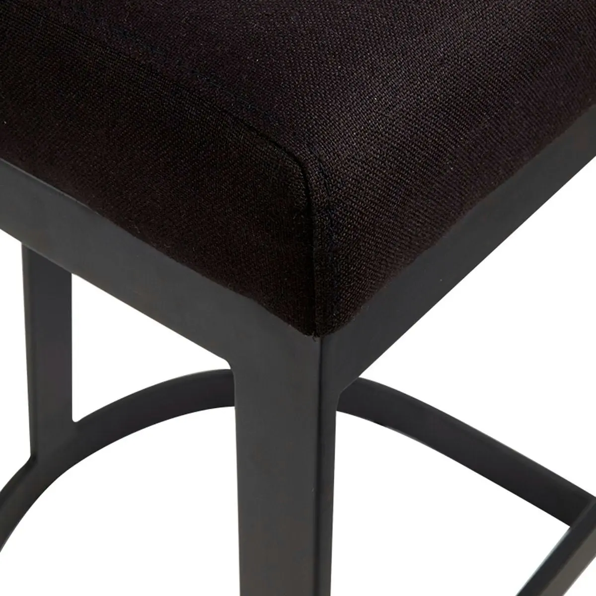 Brooke Black Kitchen Stool - Black Linen