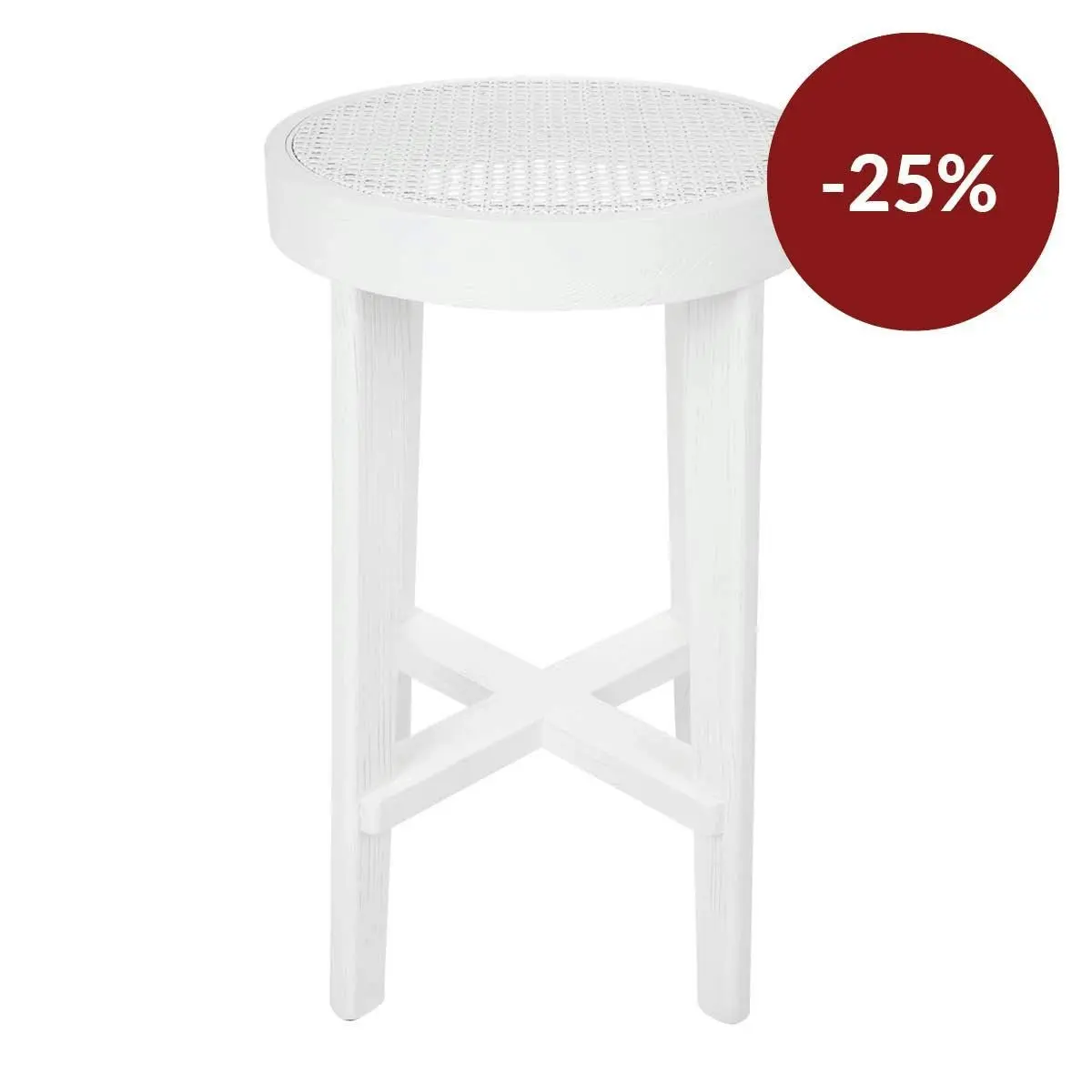 Cape Byron Rattan Kitchen Stool - White