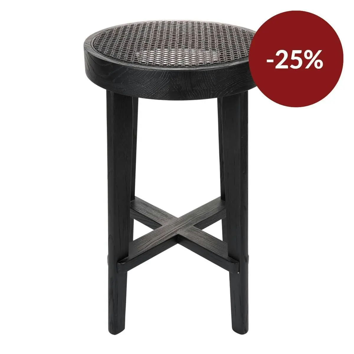 Cape Byron Rattan Kitchen Stool - Black