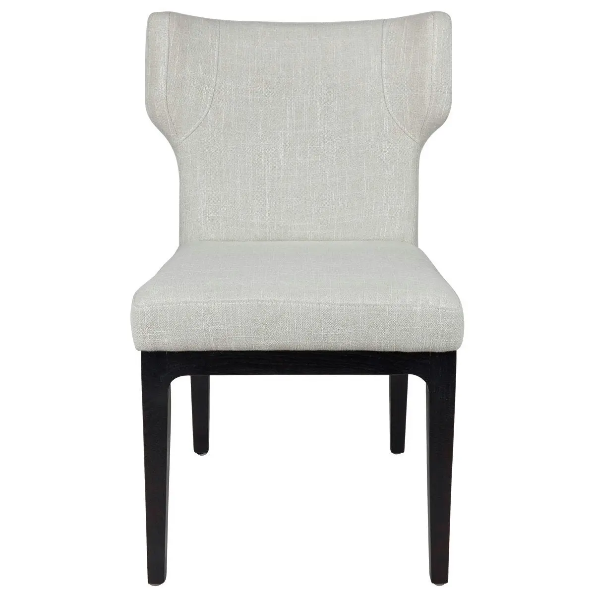 Ashton Black Dining Chair Set of 2  - Natural Linen