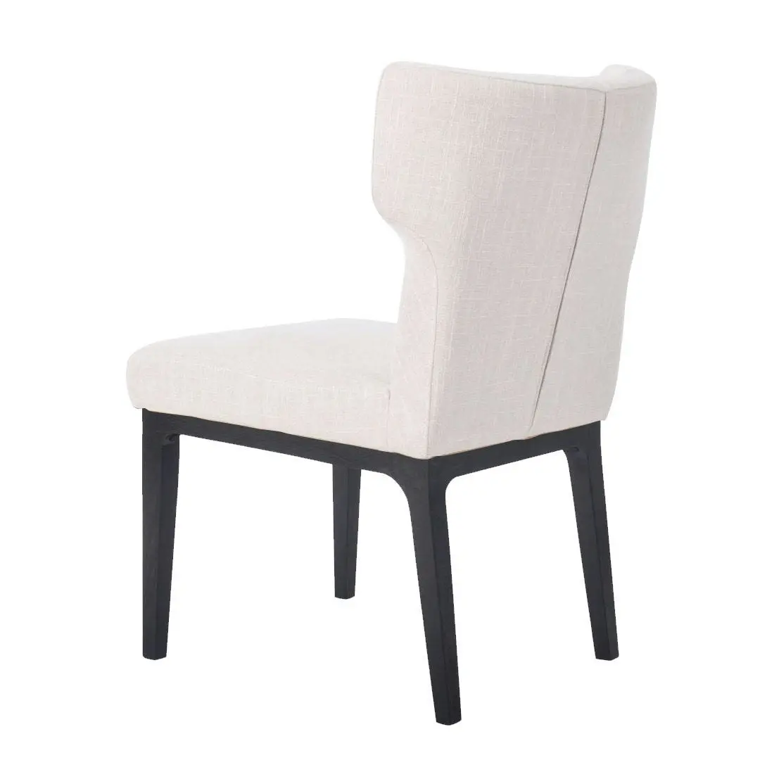 Ashton Black Dining Chair Set of 2  - Natural Linen