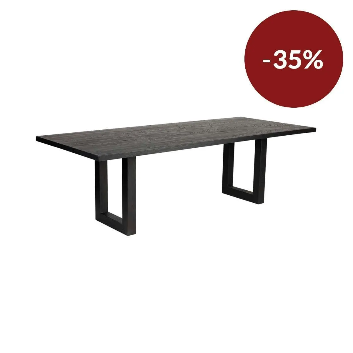 Leeton Oak Dining Table - 2m Black