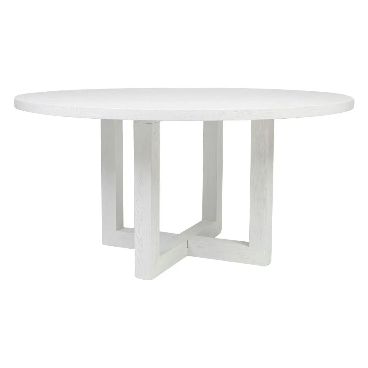 Leeton Oak Round Dining Table - 1.5m White