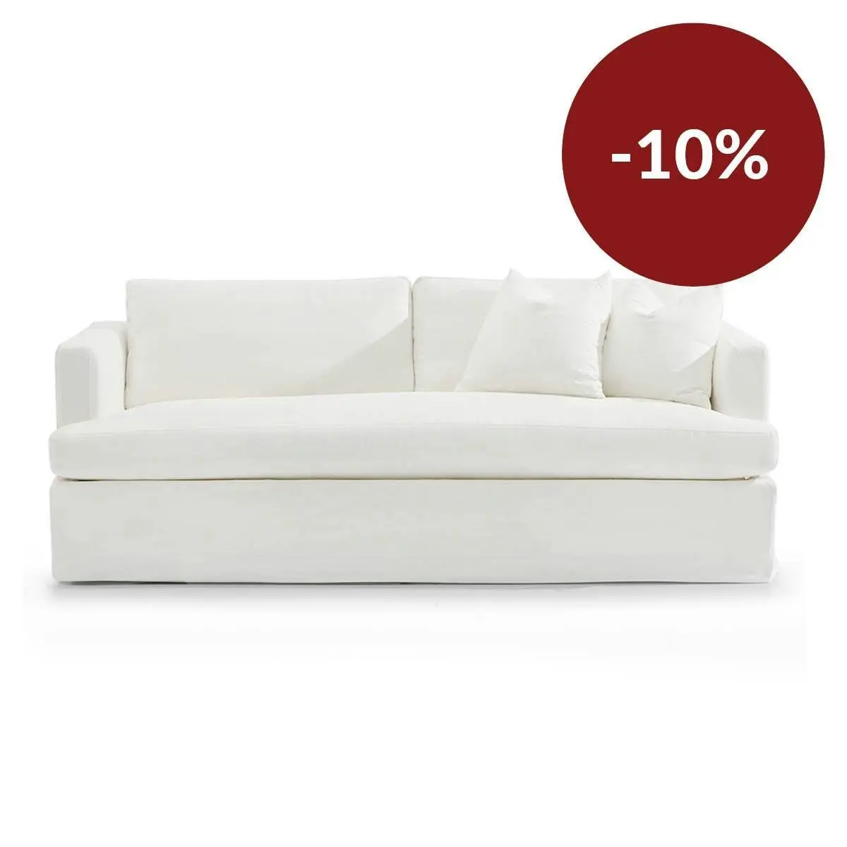 Birkshire 3 Seater Slip Cover Sofa - White Linen