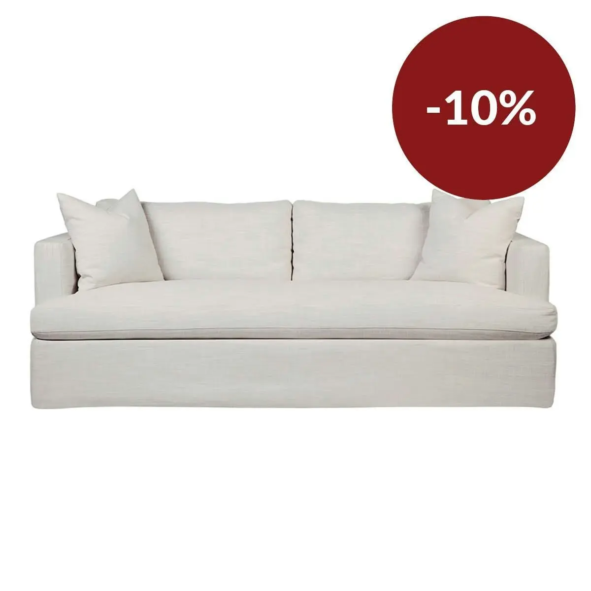 Birkshire 3 Seater Slip Cover Sofa - Off White Linen