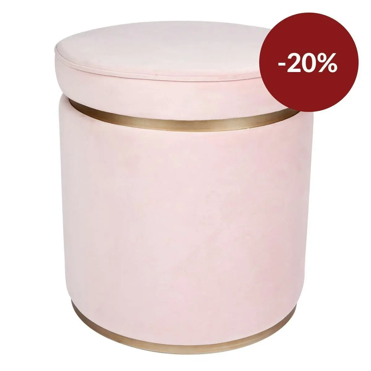 Totti Storage Stool - Blush Velvet