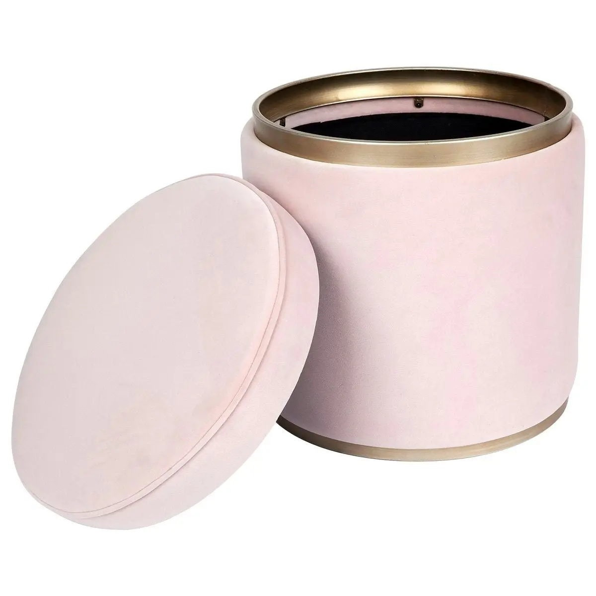 Totti Storage Stool - Blush Velvet