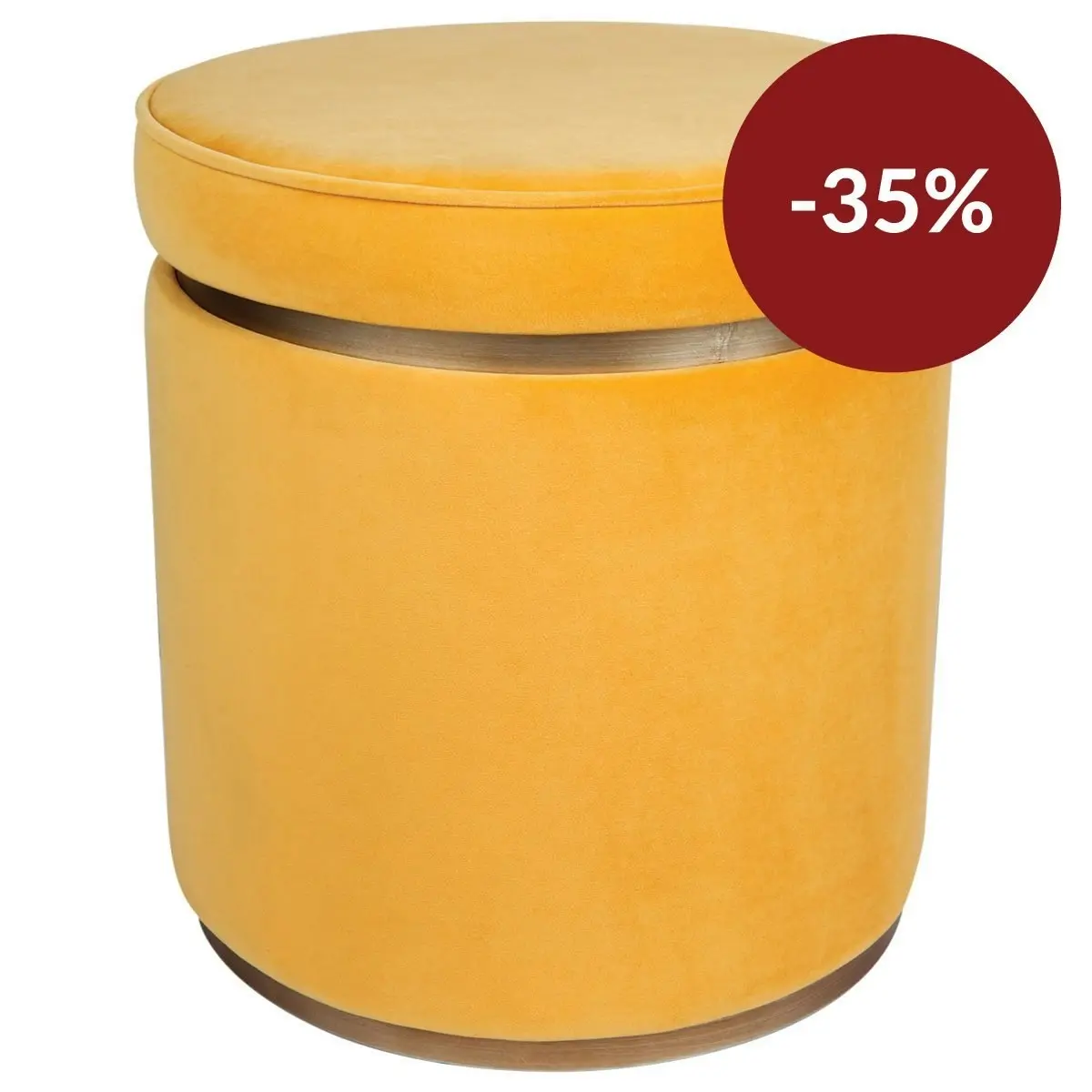 Totti Storage Stool - Yellow Velvet