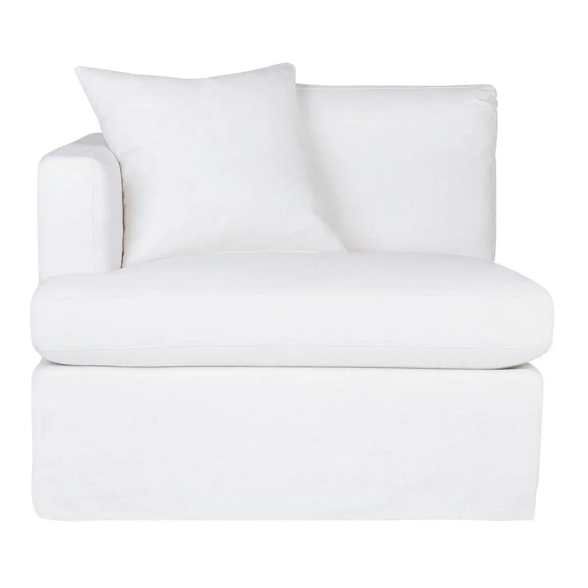 Birkshire Slip Cover Left Arm Facing Seat  - White Linen