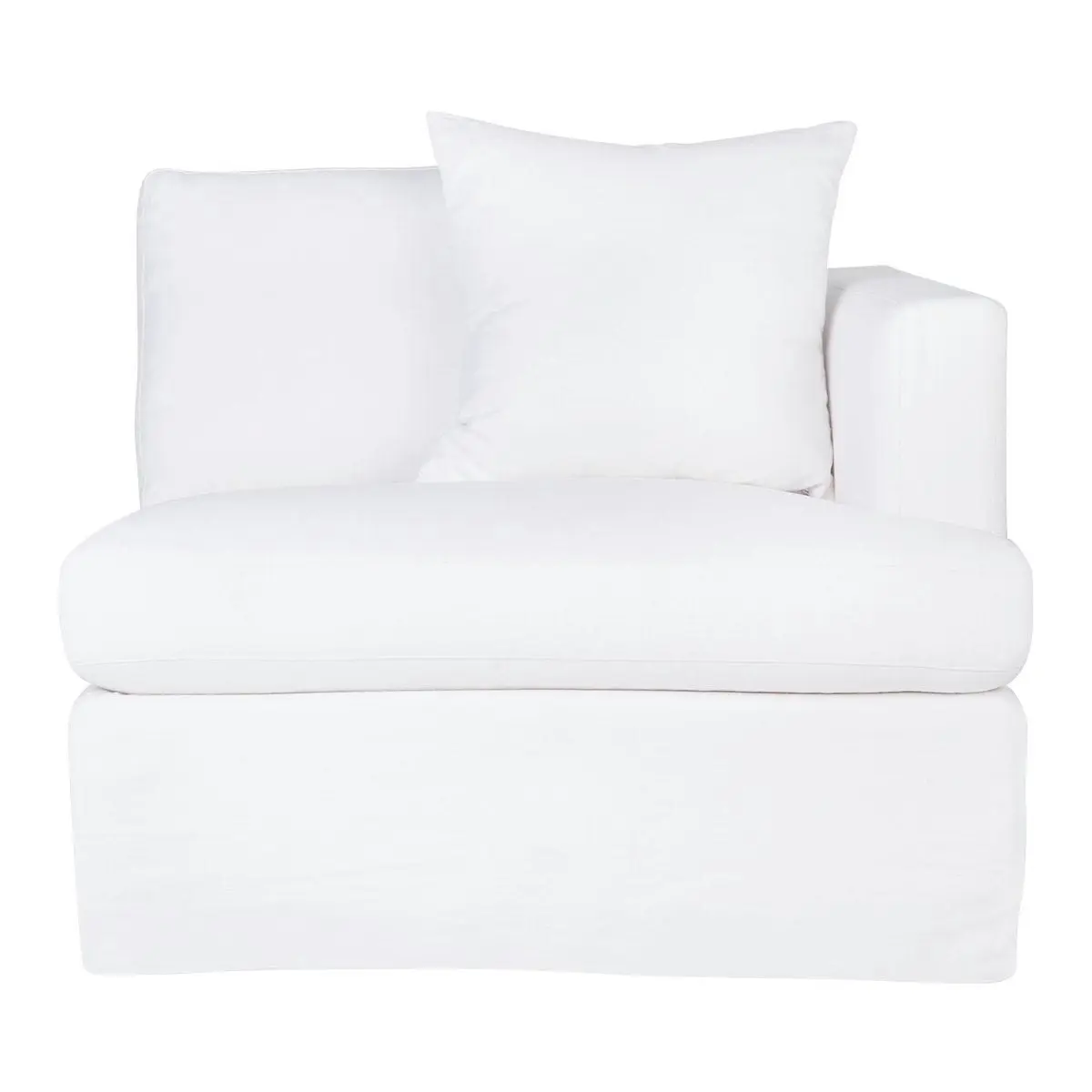 Birkshire Slip Cover Right Arm Facing Seat  - White Linen