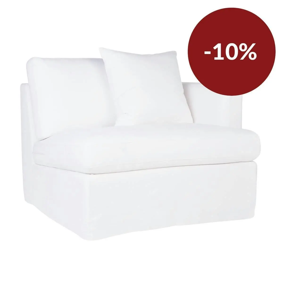 Birkshire Slip Cover Right Arm Facing Seat  - White Linen