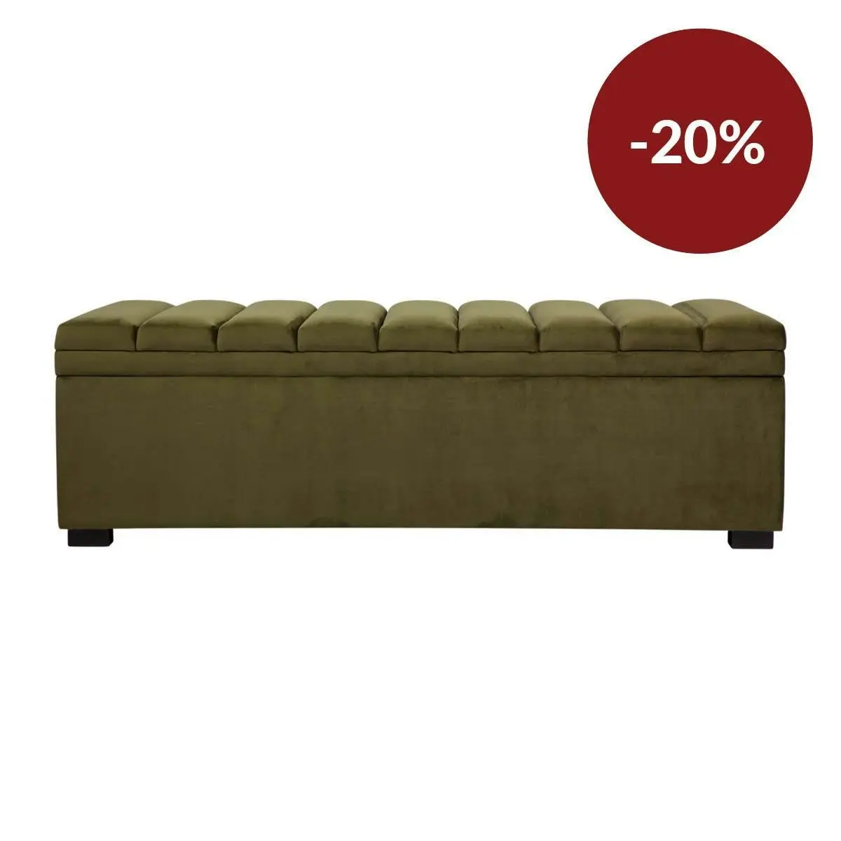 Soho Storage Bench Ottoman - Olive Velvet