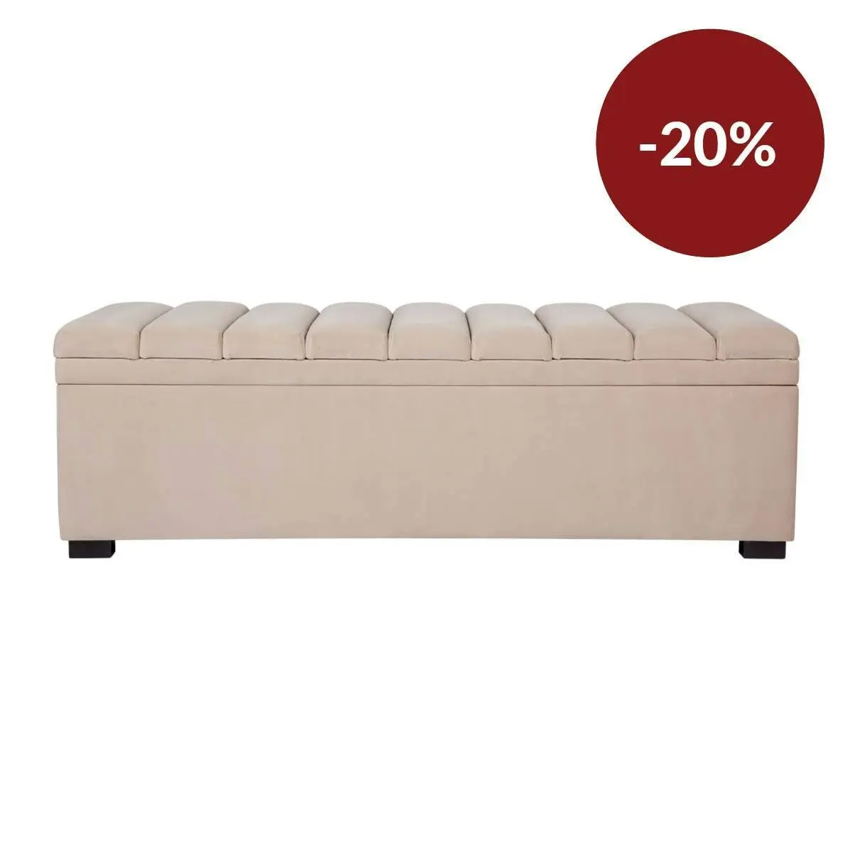 Soho Storage Bench Ottoman - Nude Velvet