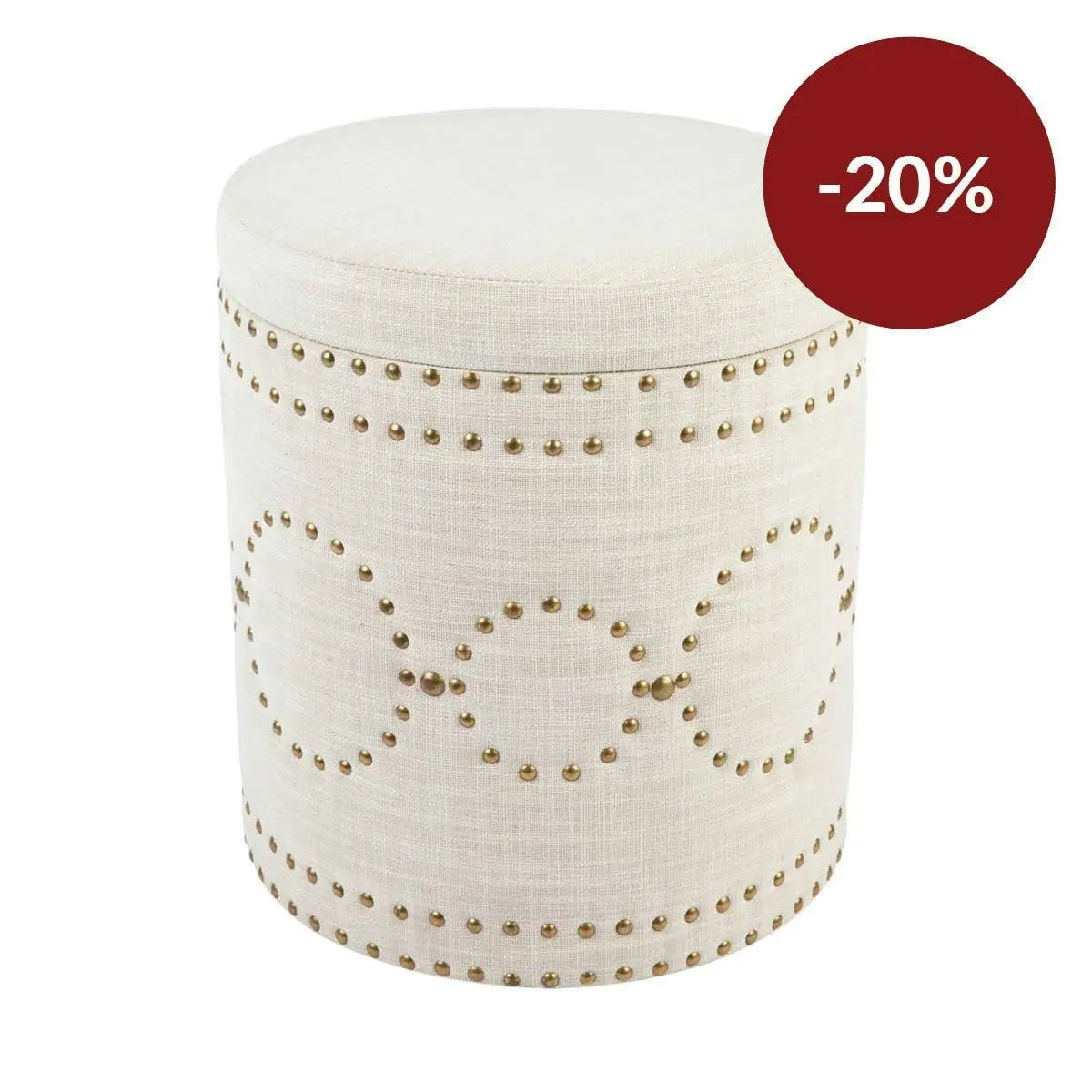 Bradshaw Round Storage Stool - Natural Linen