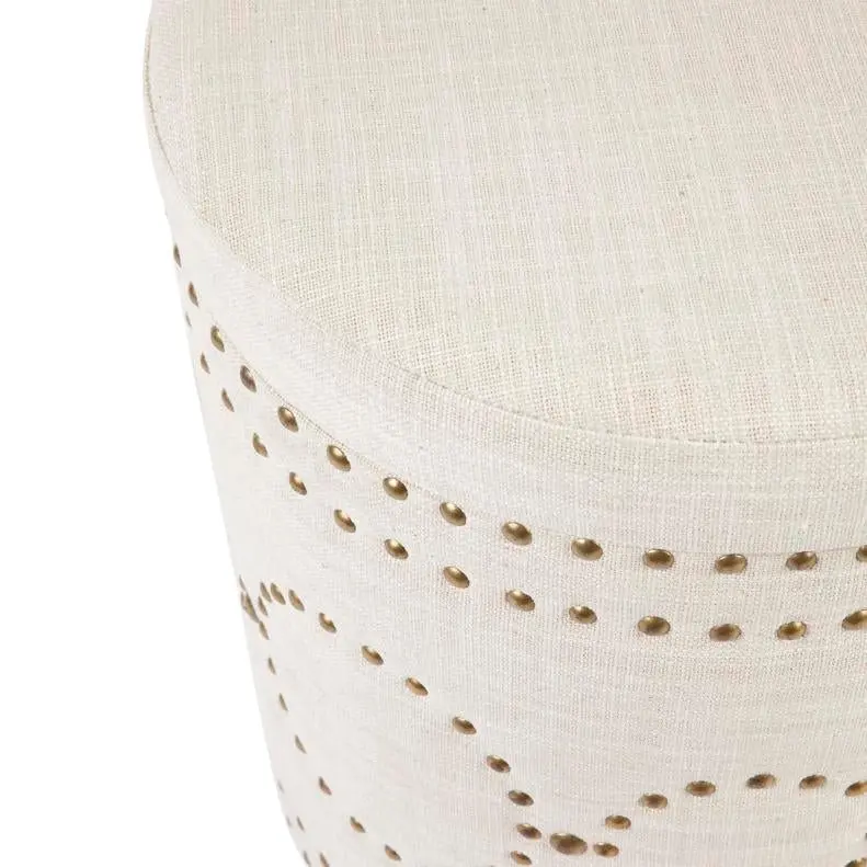 Bradshaw Round Storage Stool - Natural Linen