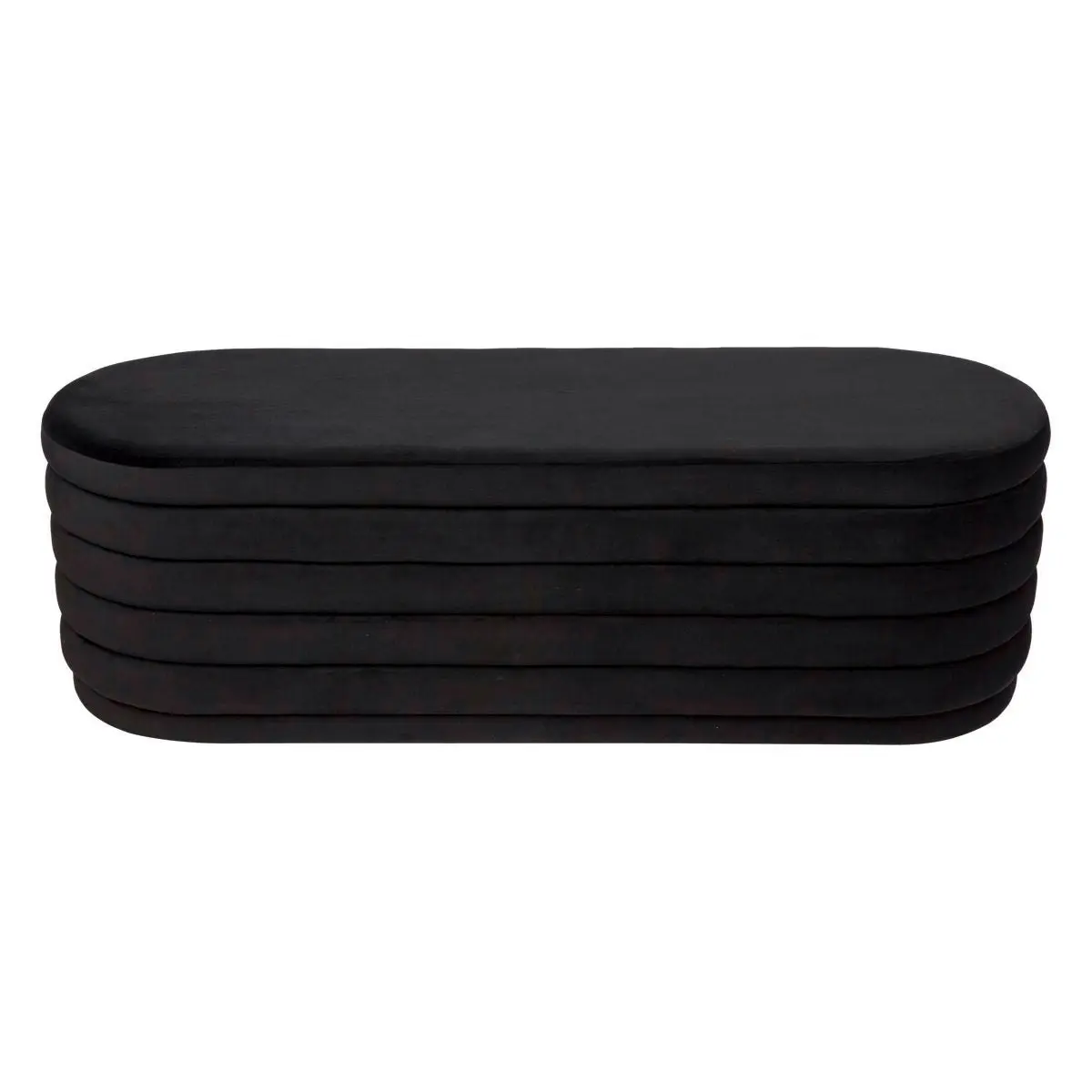 Demi Storage Bench Ottoman - Black Velvet