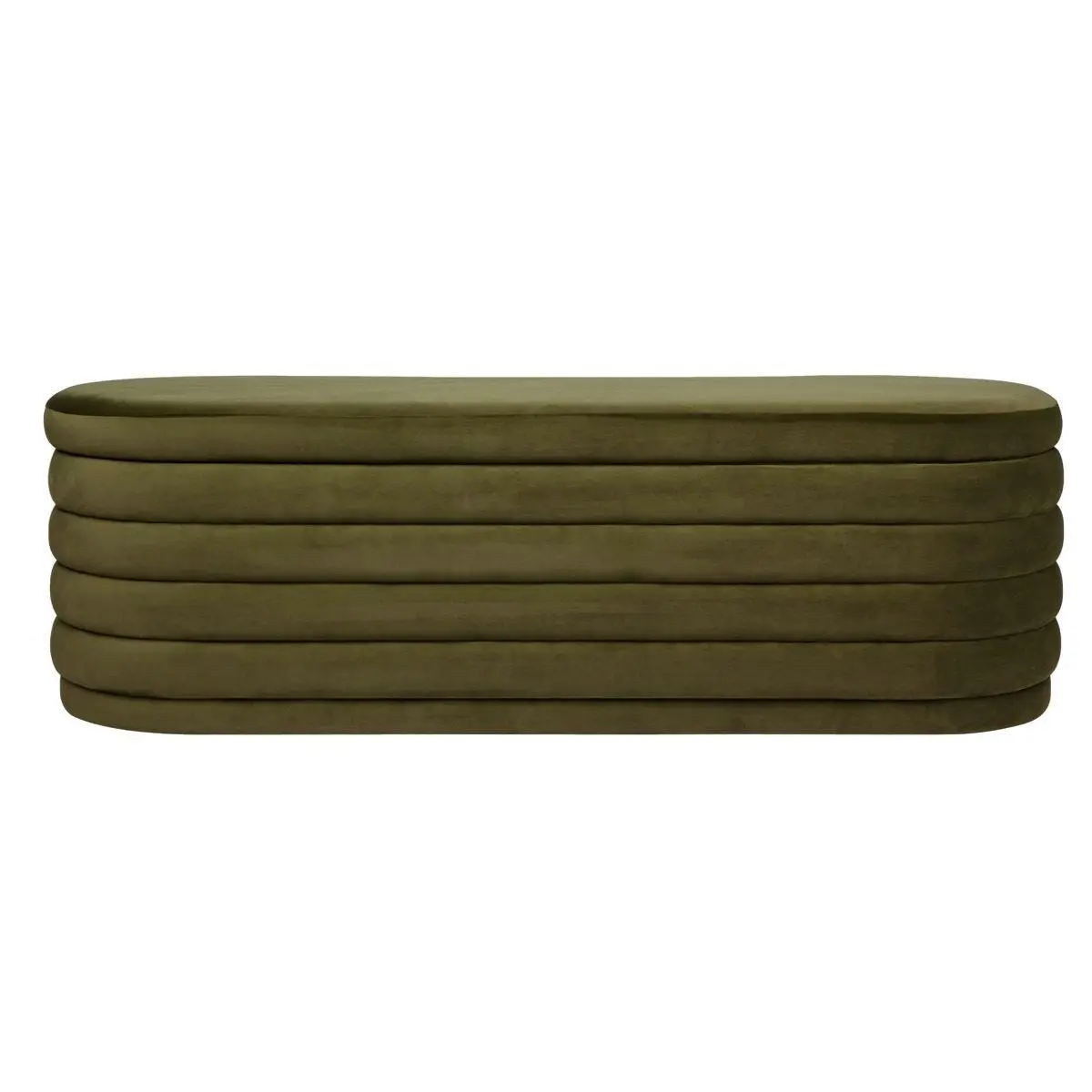 Demi Storage Bench Ottoman - Olive Velvet